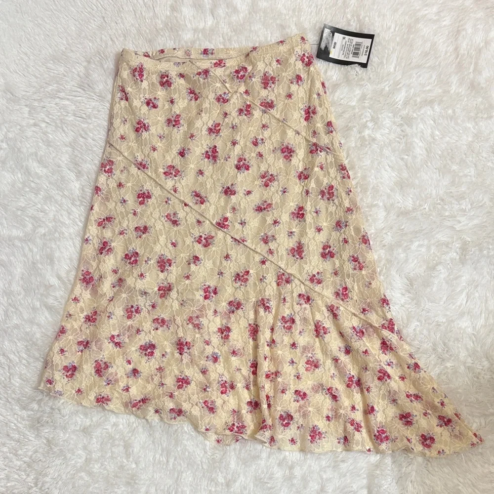 NWT Art Class Floral Asymmetrical Lace Skirt Youth Size 8